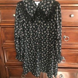 Topshop black floral dress babydoll 8